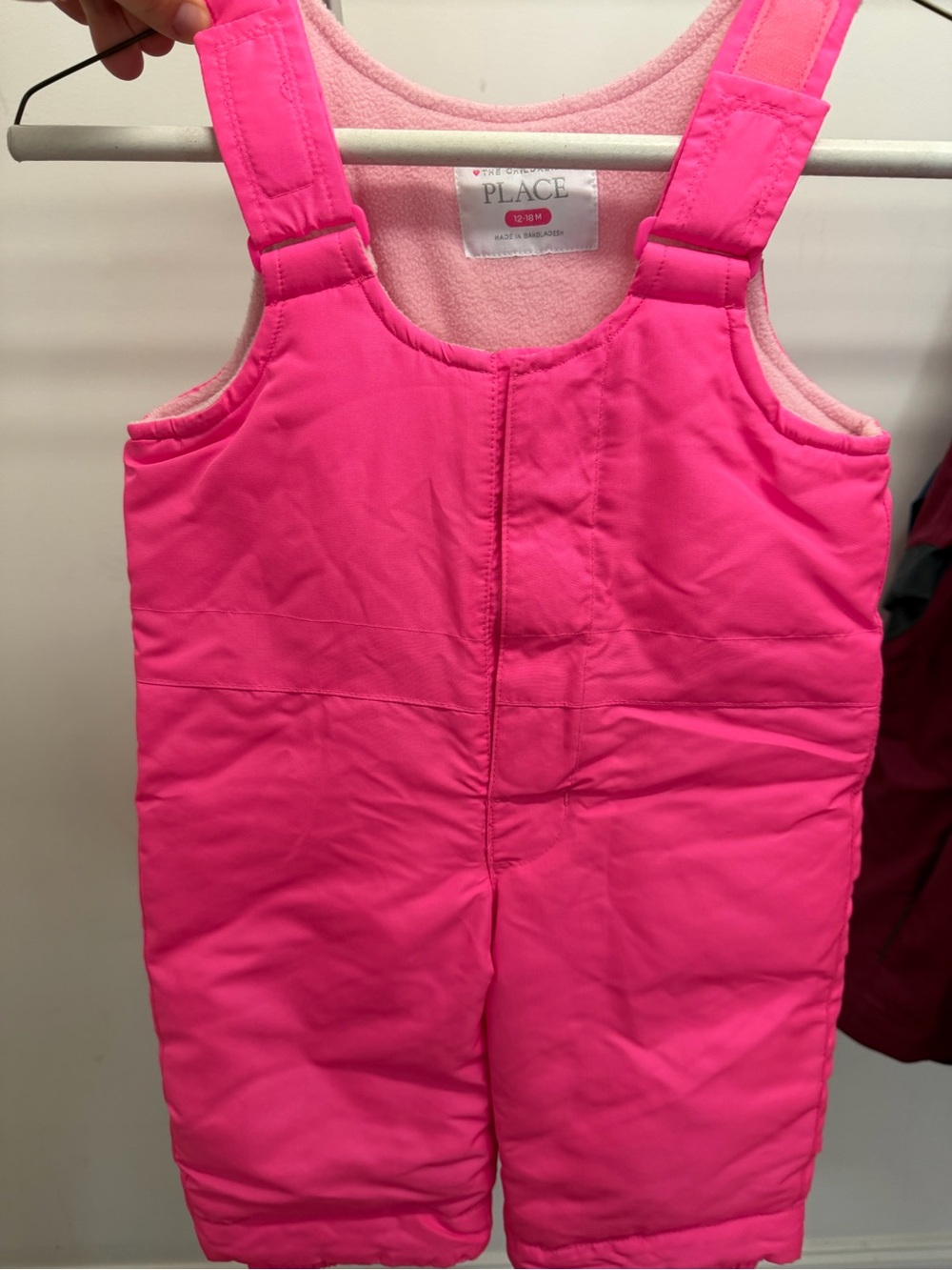 12-18 months - The Children's Place Bright Pink Insulated Snow Overalls